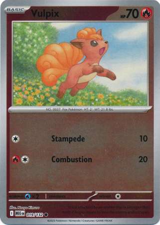 Vulpix 19/132 Reverse Holo | Mega Evolution | Pokemon Card