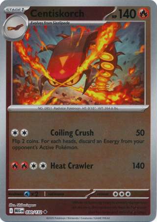 Centiskorch 30/132 Reverse Holo | Mega Evolution | Pokemon Card