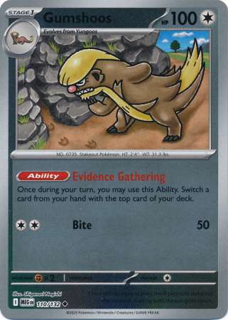 Gumshoos 110/132 Reverse Holo | Mega Evolution | Pokemon Card