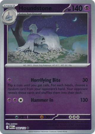 Houndstone 66/132 Reverse Holo | Mega Evolution | Pokemon Card