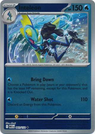 Inteleon 41/132 Reverse Holo | Mega Evolution | Pokemon Card