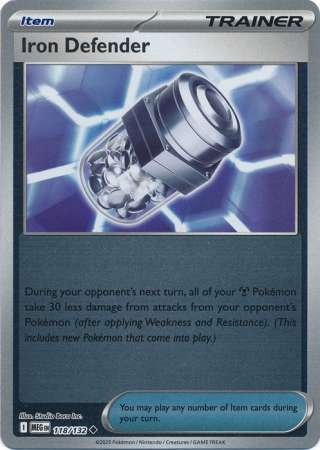 Iron Defender 118/132 Reverse Holo | Mega Evolution | Pokemon Card