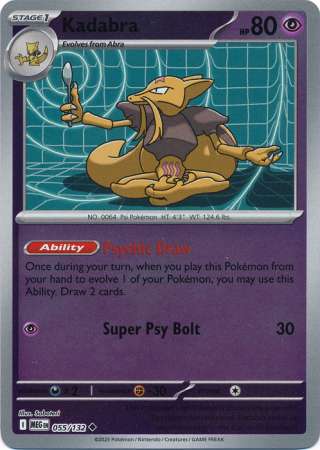 Kadabra 55/132 Reverse Holo | Mega Evolution | Pokemon Card