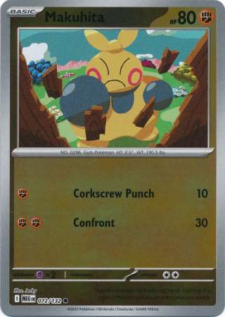 Makuhita 72/132 Reverse Holo | Mega Evolution | Pokemon Card