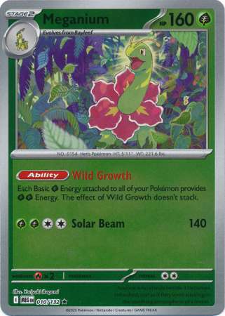 Meganium 10/132 Reverse Holo | Mega Evolution | Pokemon Card