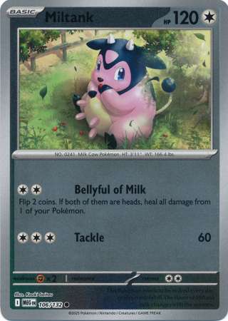Miltank 106/132 Reverse Holo | Mega Evolution | Pokemon Card
