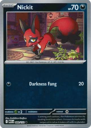 Nickit 89/132 Reverse Holo | Mega Evolution | Pokemon Card