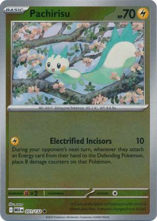 Pachirisu 51/132 Reverse Holo | Mega Evolution | Pokemon Card