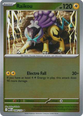 Raikou 48/132 Reverse Holo | Mega Evolution | Pokemon Card