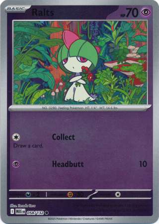 Ralts 58/132 Reverse Holo | Mega Evolution | Pokemon Card