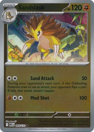 Sandslash 69/132 Reverse Holo | Mega Evolution | Pokemon Card