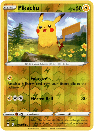 Pikachu 49/203 Reverse Holo | Evolving Skies | Pokemon Card