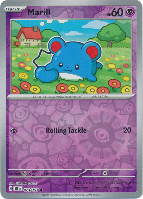 Marill 73/191 Reverse Holo | Surging Sparks | Pokemon Card