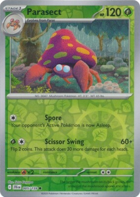 Parasect 5/159 Reverse Holo | Journey Together | Pokemon Card
