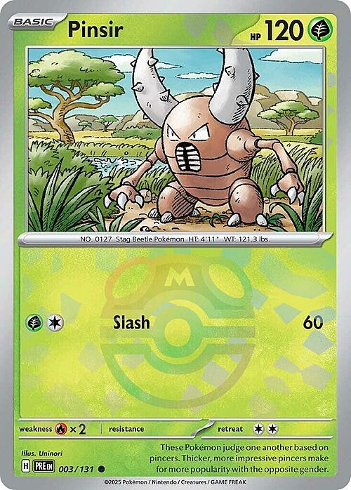 Pinsir 3/131 Reverse Holo | Prismatic Evolutions | Pokemon Card