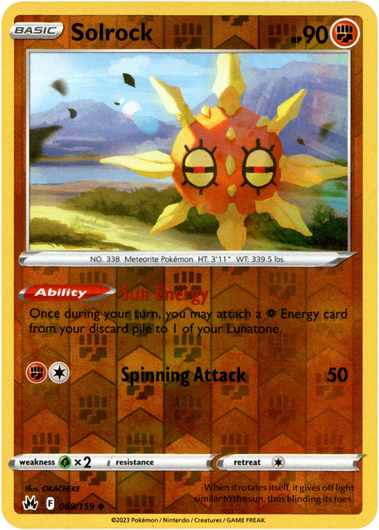 Solrock 69/159 Reverse Holo | Crown Zenith | Pokemon Card