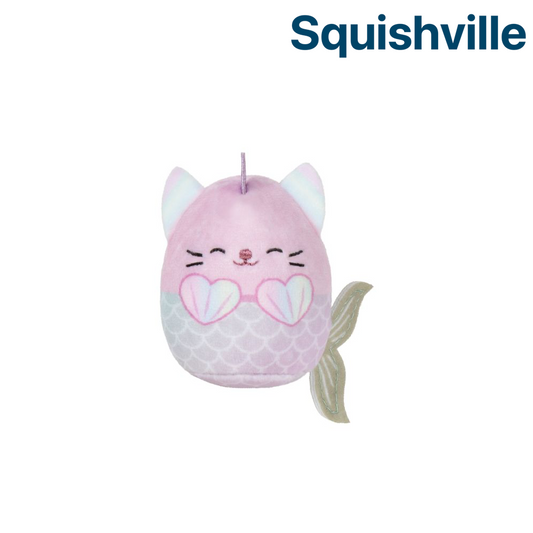 Pink Mercaticorn with Green Tail ~ 2" Individual Squishville by Squishmallows