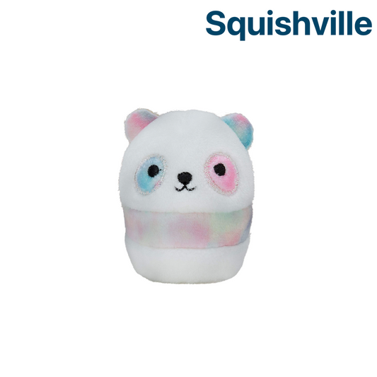 White and Rainbow Panda ~ 2" Individual Squishville by Squishmallows