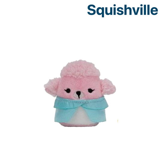 Pink Poodle with Blue Dress ~ 2" Individual Squishville by Squishmallows