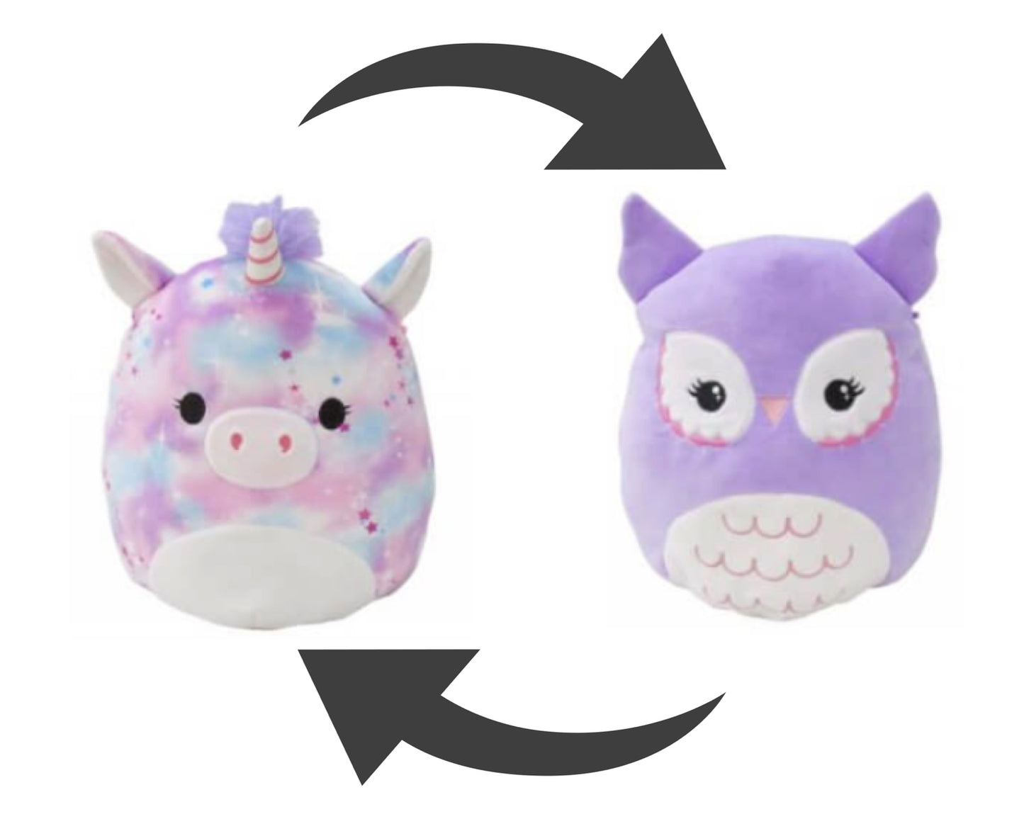 Prim Unicorn / Miranda Purple Owl ~ Flip-A-Mallows 12" inch Squishmallow ~ LAST STOCK!