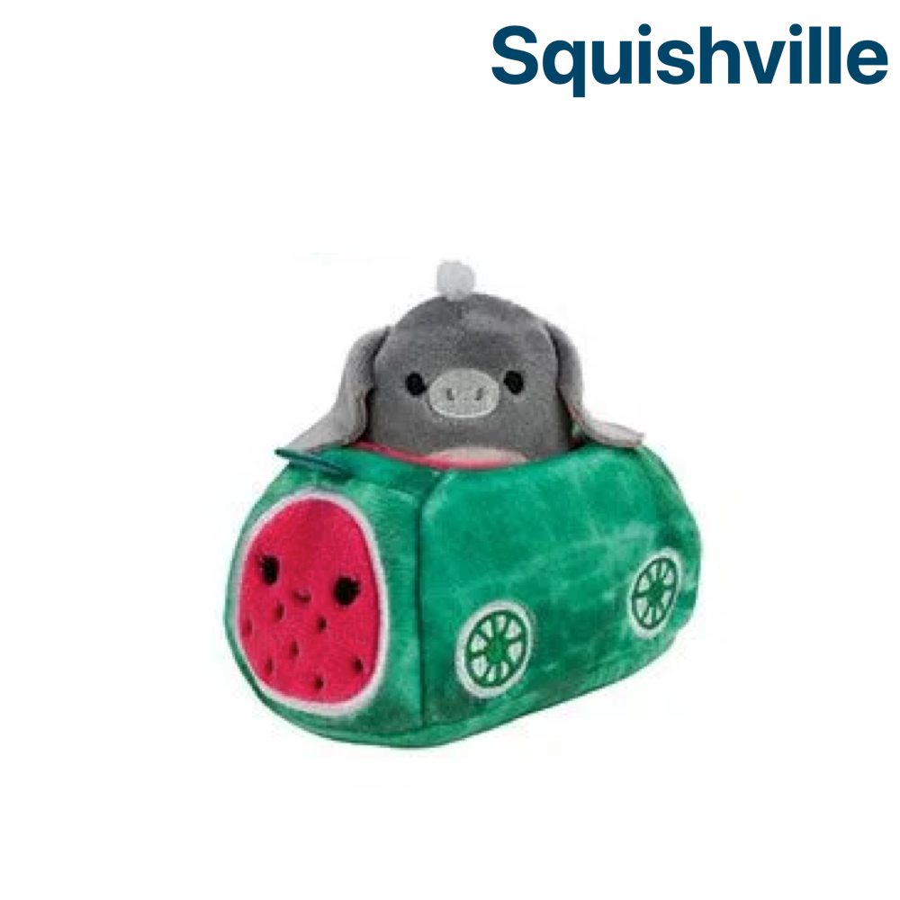 Donkey in Watermelon Car ~ Mini Squishmallow in VEHICLE Squishville Plush ~ IN STOCK