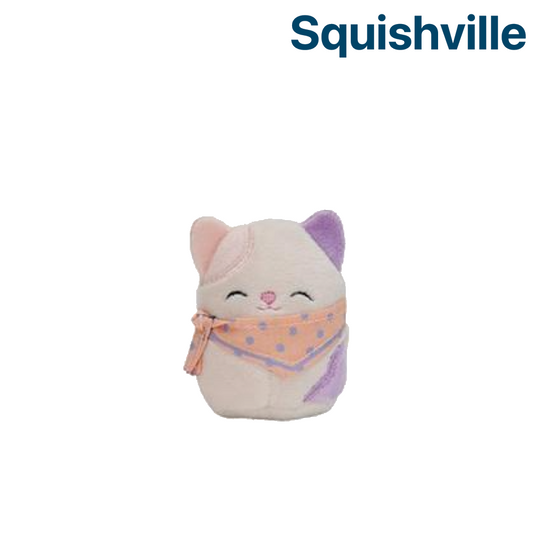 Calico Cat with Pink Bandana ~ 2" Individual Squishville by Squishmallows