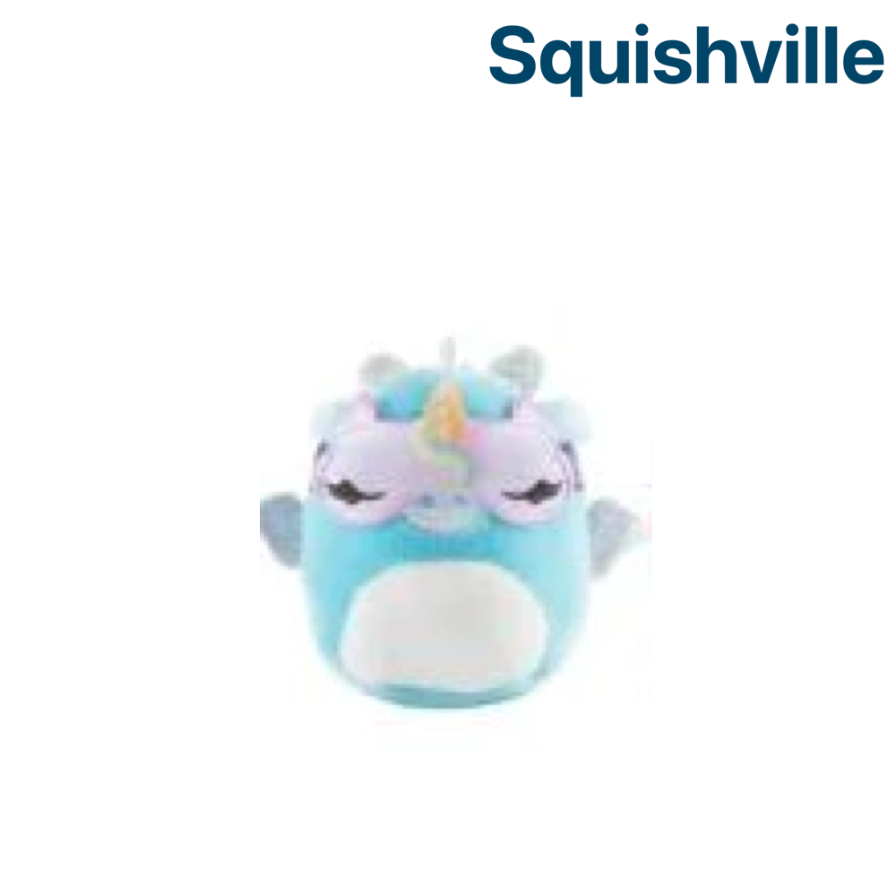 Blue Dragon with Unicorn Mask ~ 2" Individual SERIES 5 Squishville by Squishmallows