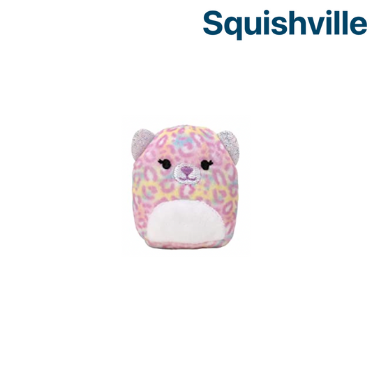 Pink Multicolour Cheetah ~ 2" Individual Squishville by Squishmallows