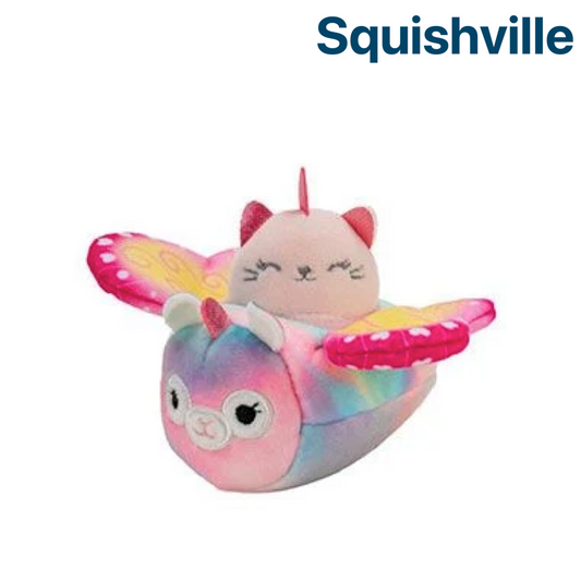 Caticorn in Llama Butterfly Plane ~ Mini Squishmallow in VEHICLE Squishville Plush ~ IN STOCK