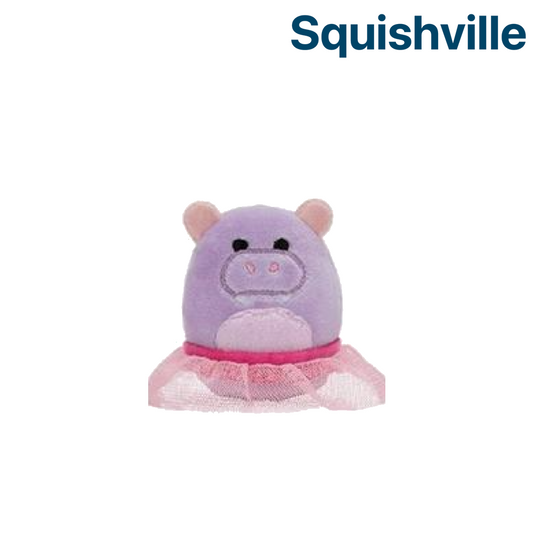 RARE ~ Purple Hippo with Pink Tutu ~ 2" Individual Squishville by Squishmallows