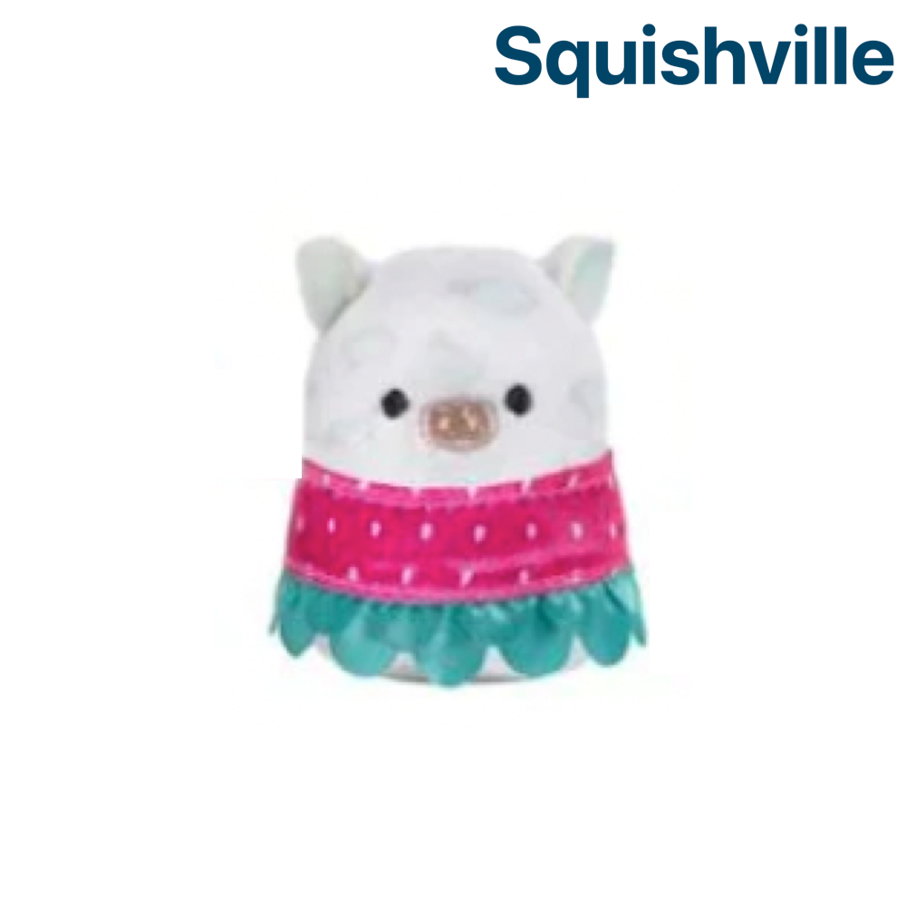 Nia the Spotted Pig with Strawberry Dress ~ 2" Individual SERIES 4 Squishville b