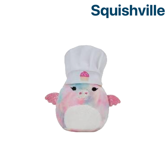 Tie Dye PegaCorn with Cupcake Chef Hat ~ 2" Individual Squishville by Squishmall