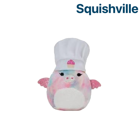 Tie Dye PegaCorn with Cupcake Chef Hat ~ 2" Individual Squishville by Squishmallow