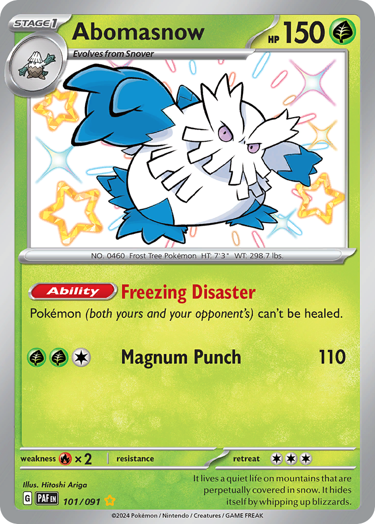 Abomasnow 101/91 Shiny Rare | Paldean Fates | Pokemon Card