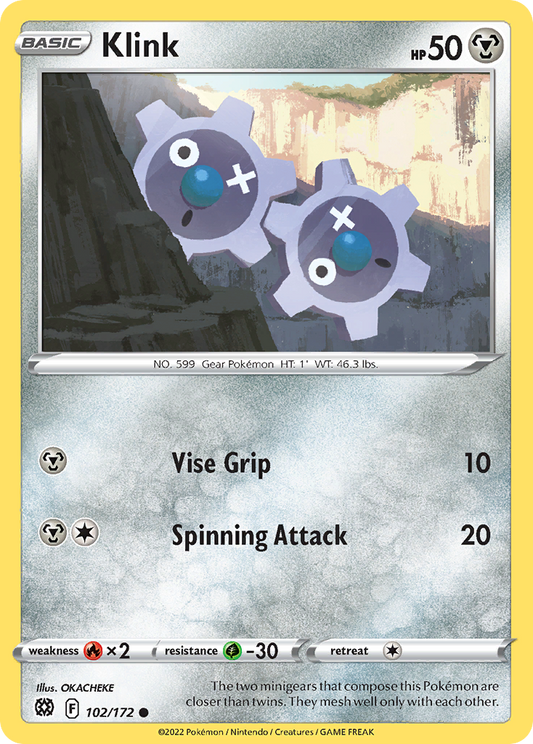 Klink 102/172 Common | Brilliant Stars | Pokemon Card