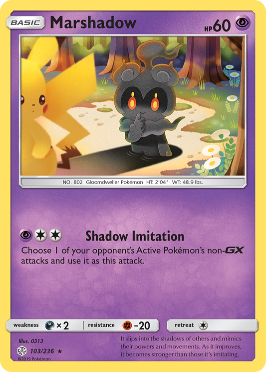 Marshadow 103/236 Rare | Cosmic Eclipse | Pokemon Card