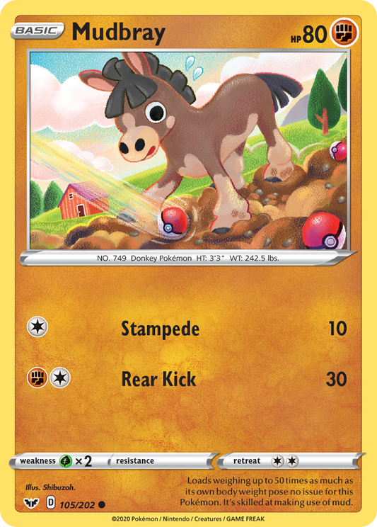Mudbray 105/202 Common | Sword & Shield | Pokemon Card