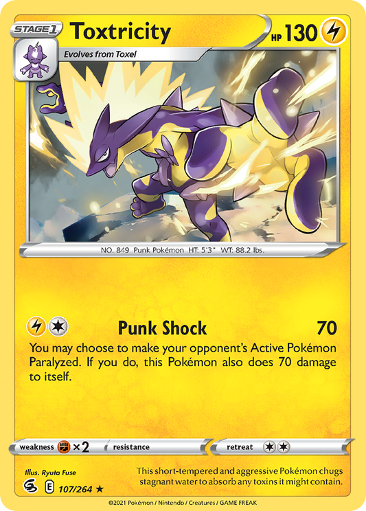 Toxtricity 107/264 Rare Holo | Fusion Strike | Pokemon Card