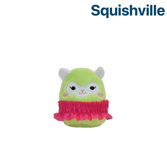 Green Llama with Purple Dress ~ 2" Individual Squishville by Squishmallows