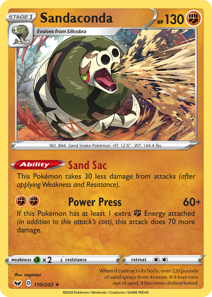 Sandaconda 110/202 Rare Holo | Sword & Shield | Pokemon Card