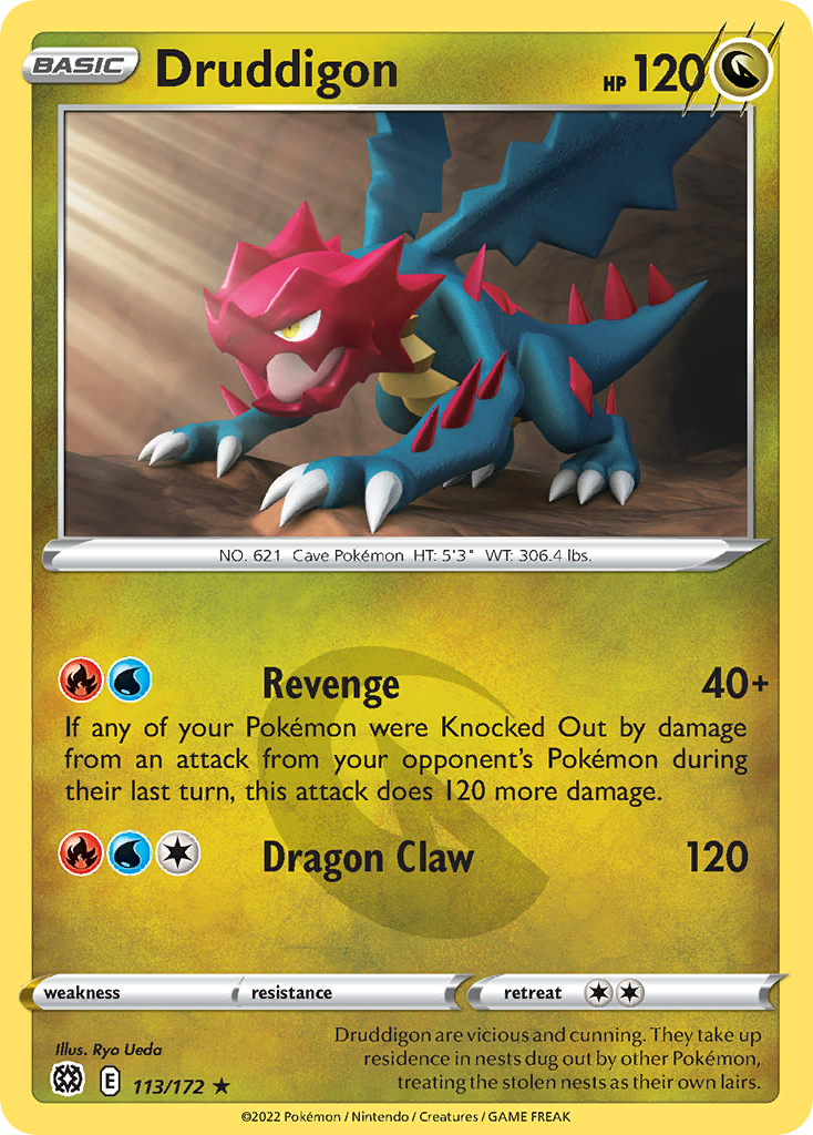 Druddigon 113/172 Rare | Brilliant Stars | Pokemon Card