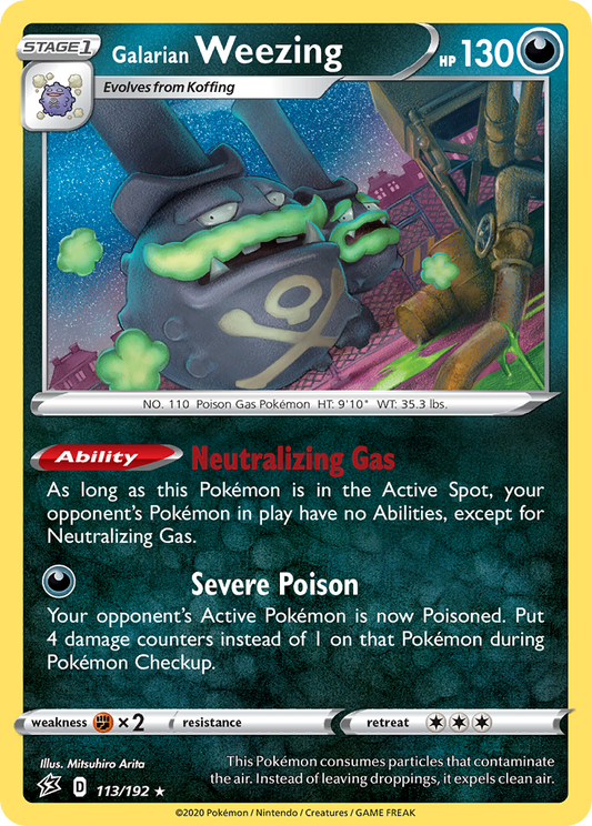 Galarian Weezing 113/192 Rare Holo | Rebel Clash | Pokemon Card