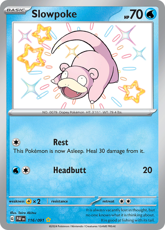 Slowpoke 116/91 Shiny Rare | Paldean Fates | Pokemon Card