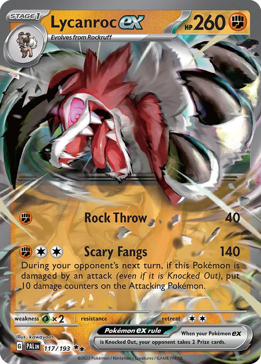 Lycanroc ex 117/193 Double Rare | Paldea Evolved | Pokemon Card