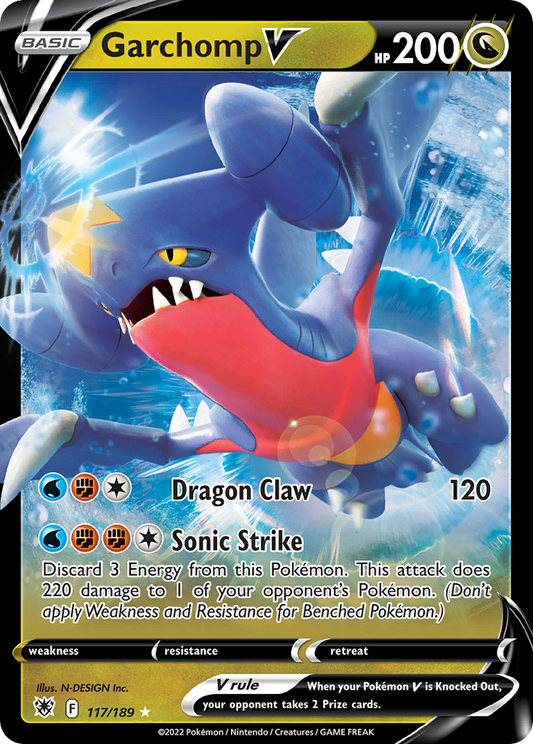 Garchomp V 117/189 Rare Holo V | Astral Radiance | Pokemon Card