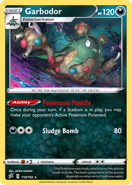 Garbodor 118/192 Rare | Rebel Clash | Pokemon Card