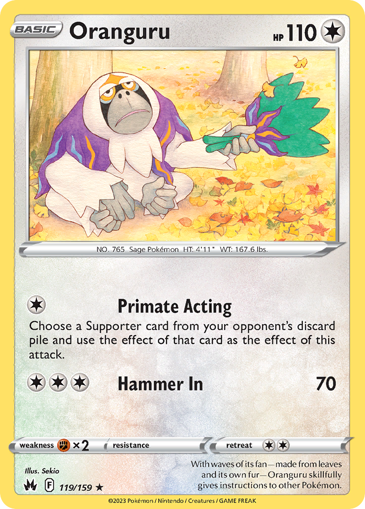 Oranguru 119/159 Rare | Crown Zenith | Pokemon Card
