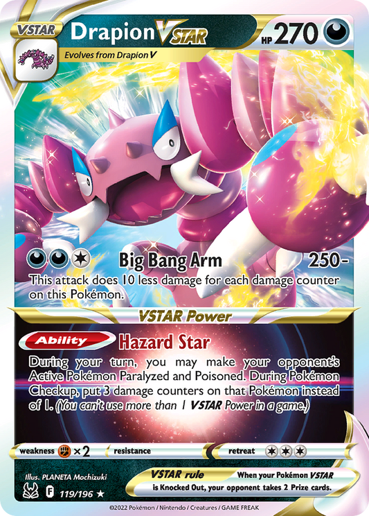 Drapion VSTAR 119/196 Rare Holo VSTAR | Lost Origin | Pokemon Card