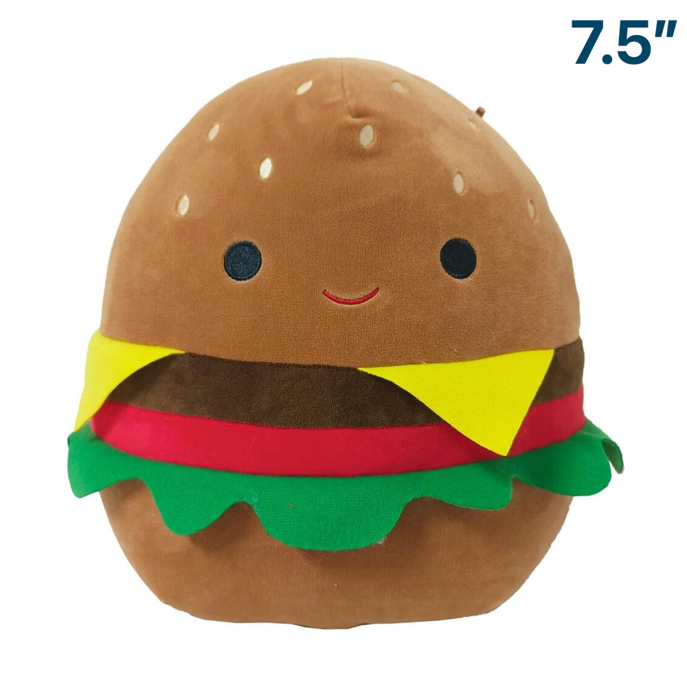 Carl the Hamburger ~ 7 - 7.5" inch Squishmallows ~ Food Squad