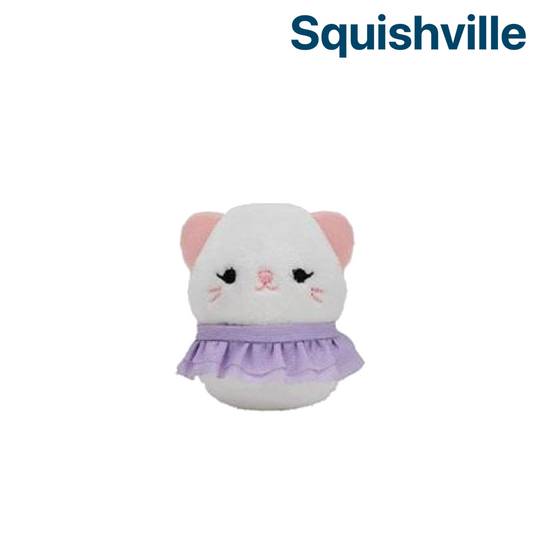Light Pink Cat with Purple Skirt ~ 2" Individual Squishville by Squishmallows